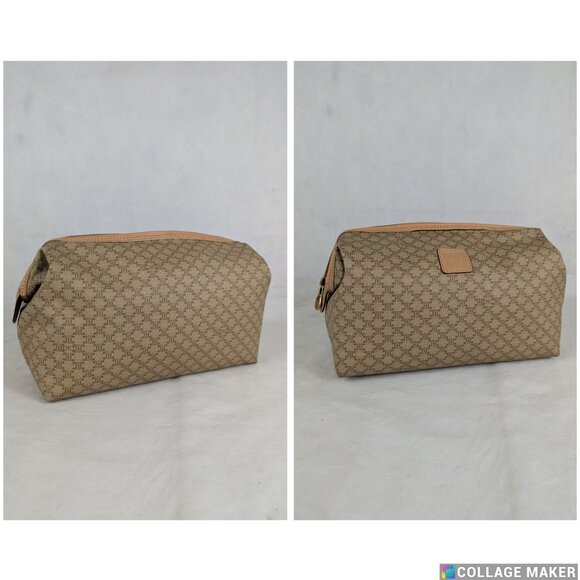 Celine Macadam Vintage Clutch Bag Beige Pouch Made in Italy - Picture 2 of 10